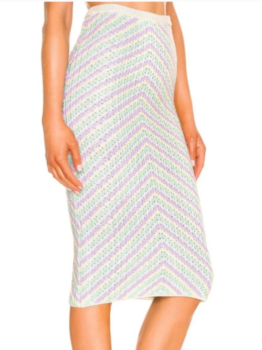 For Love & Lemons Bette Midi Skirt in Lavender